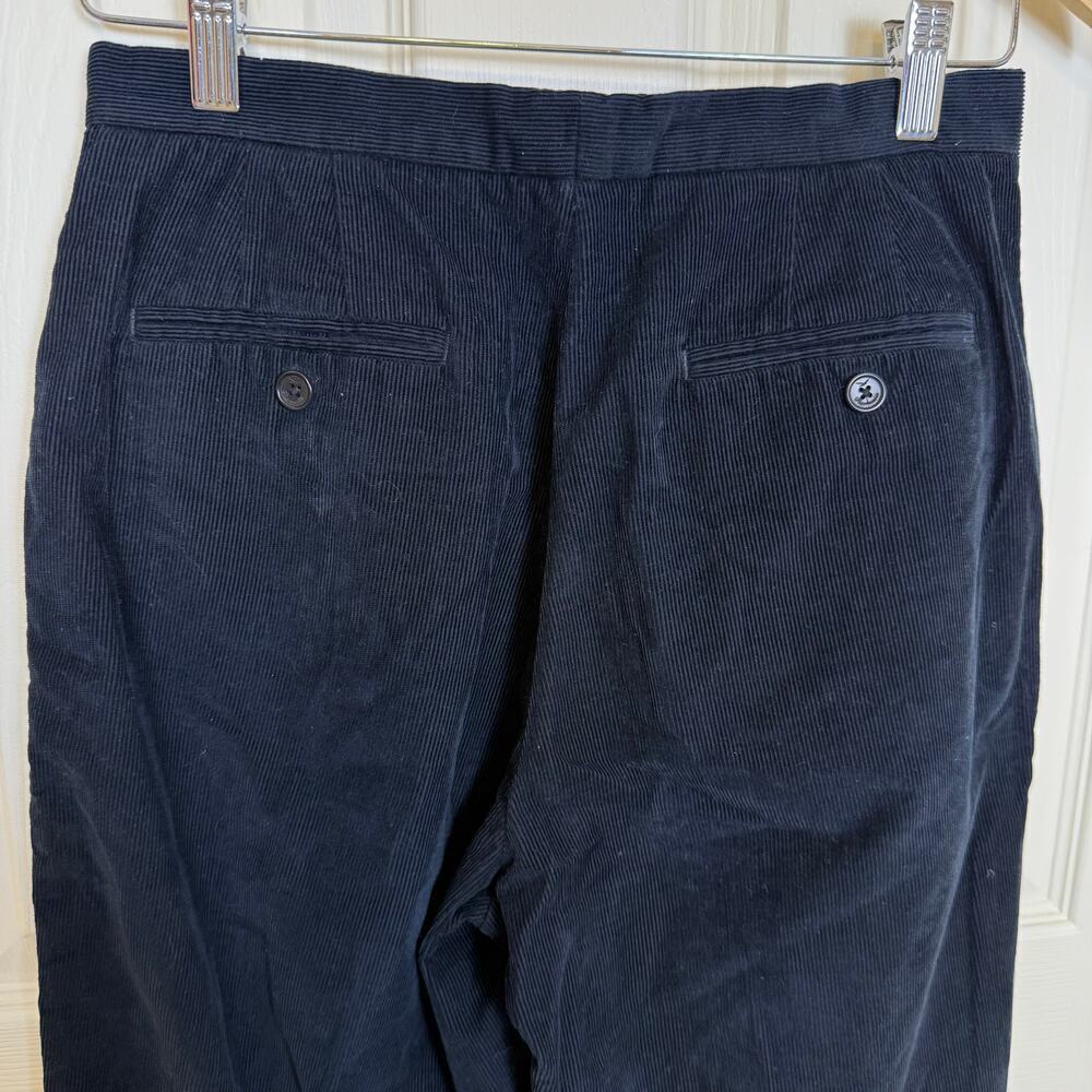 Faconnable Women’s Black Corduroy Pants Straight Leg Classic Mid Rise Size 6 - Picture 4 of 6
